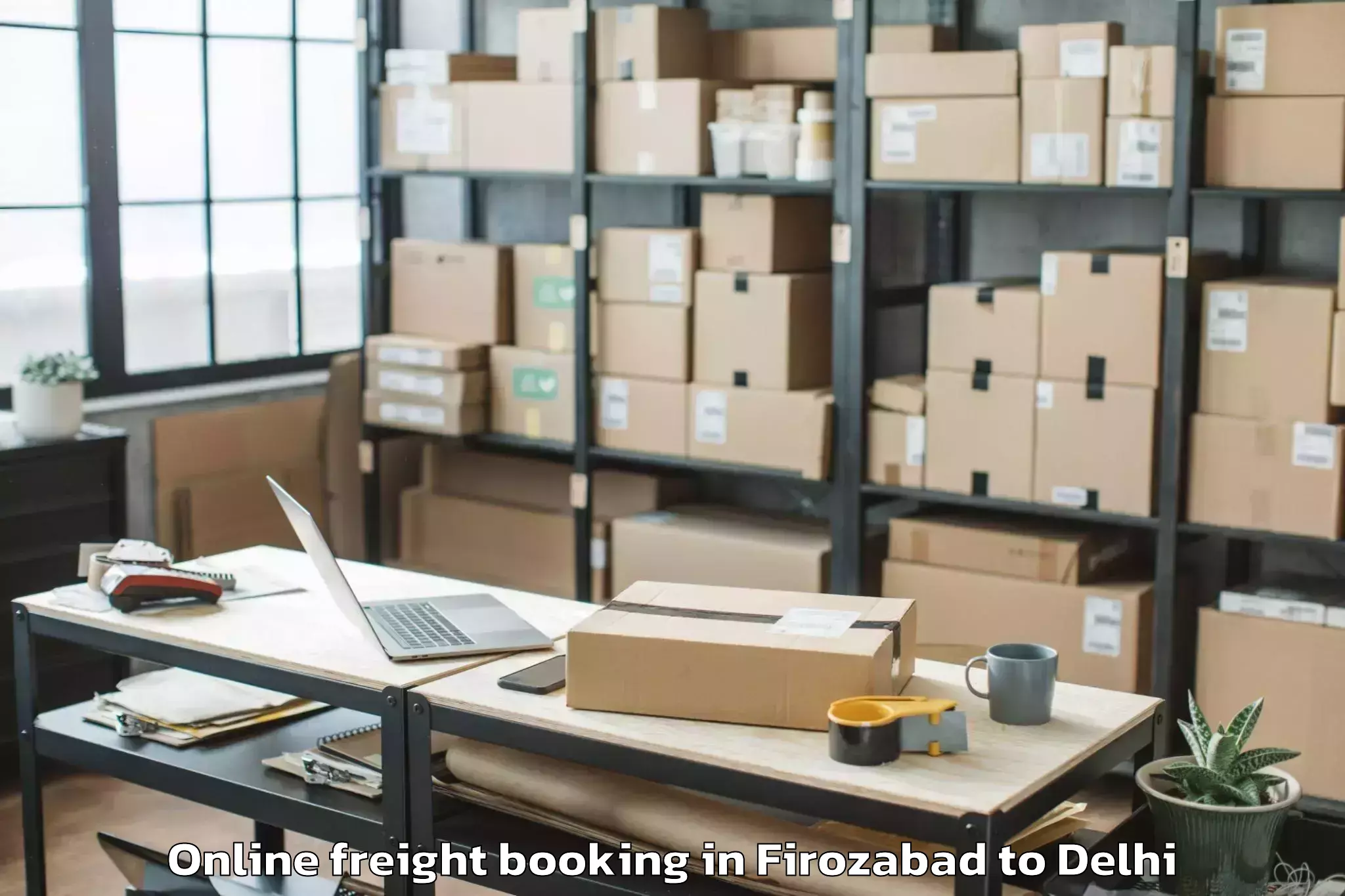 Expert Firozabad to East Delhi Mall Online Freight Booking